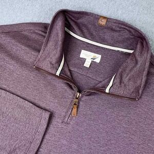 Fundamental Coast 1/4 Zip Pullover Long Sleeve Casual Top Navy Mens‎ XXL USA